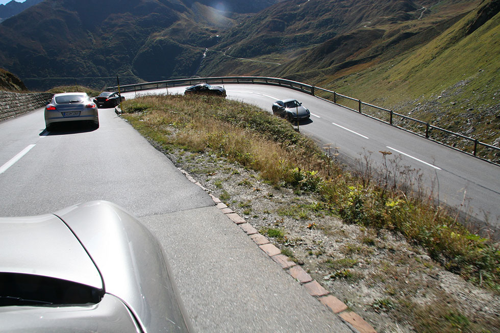 cars on mountain pass