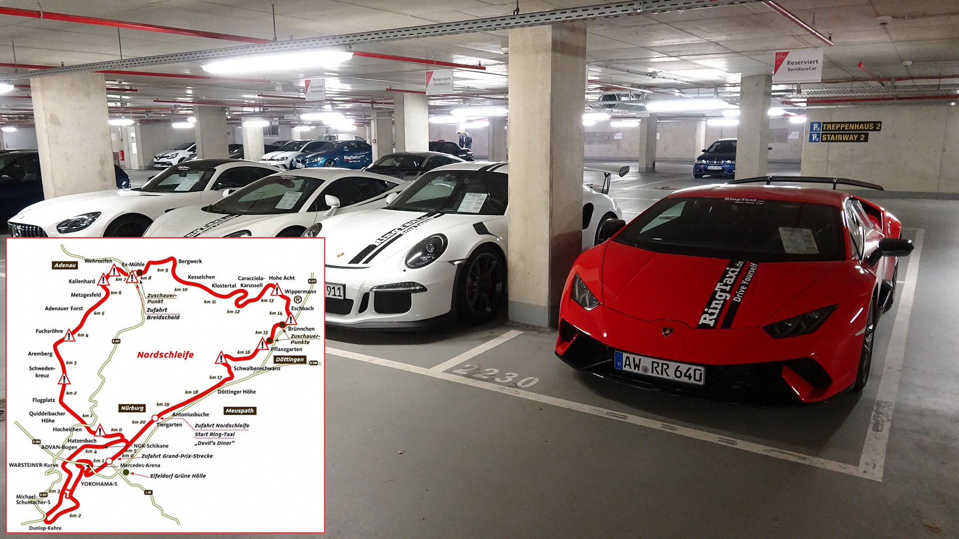 Nurburing cars and map