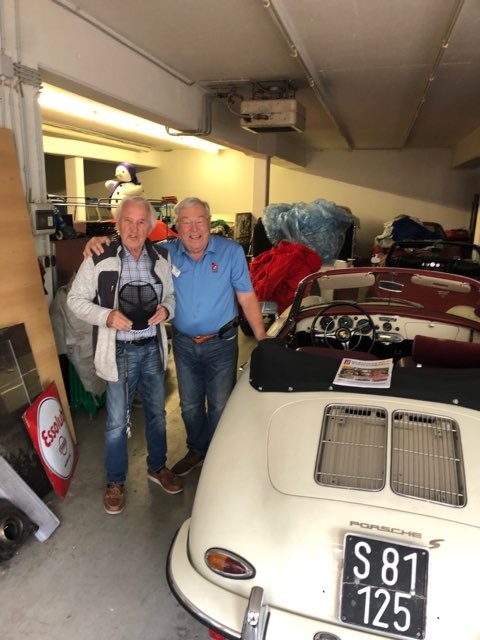 Peter and friend with 356’s XKE’s