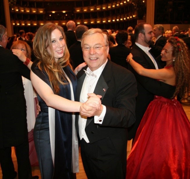 peter and daughter dancing at the ball