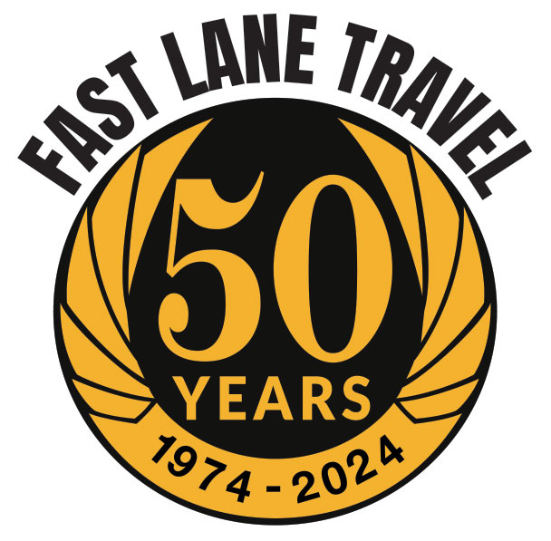 Fast Lane Travel 50 years badge