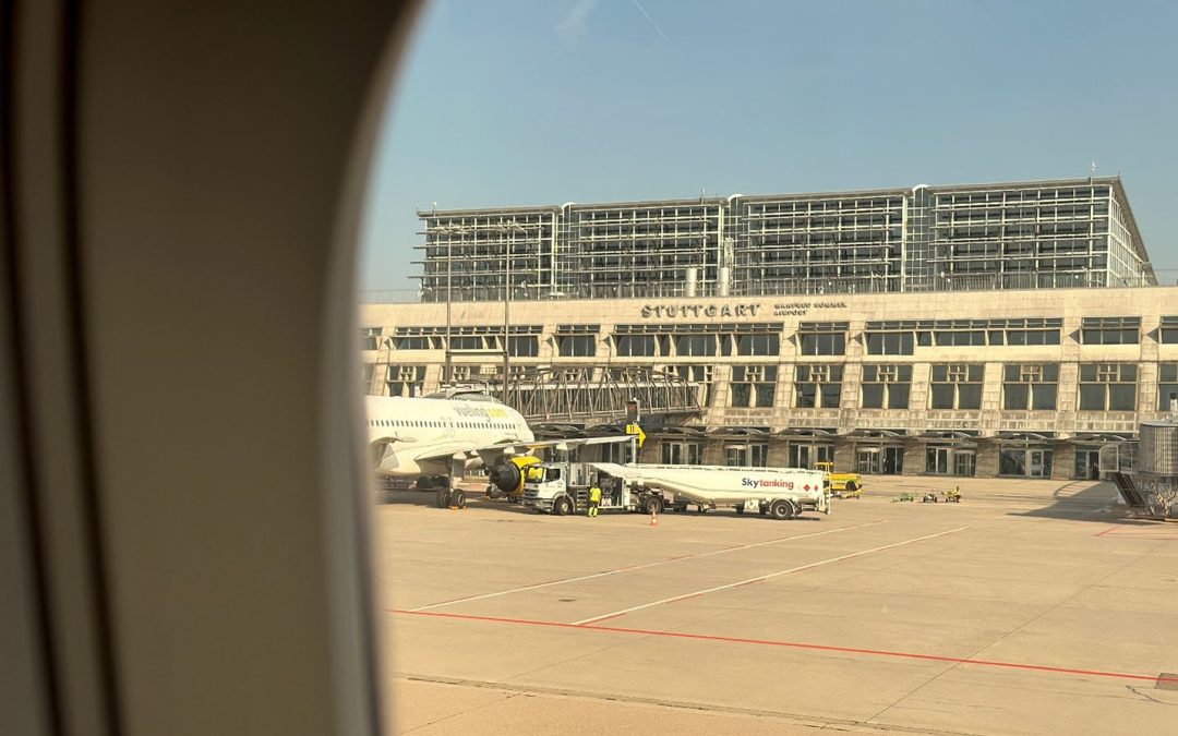 stuttgart airport from the plane window