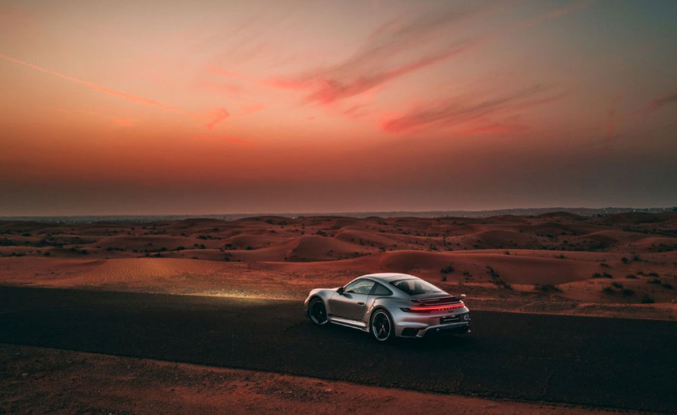 Porsche driving in Dubai
